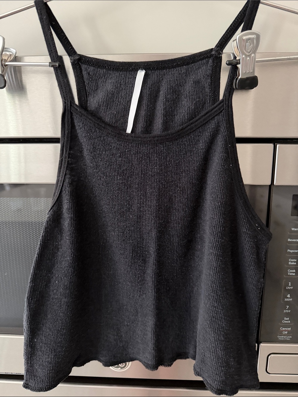 ARE YOU AM I Black Ribbed Cropped Tank